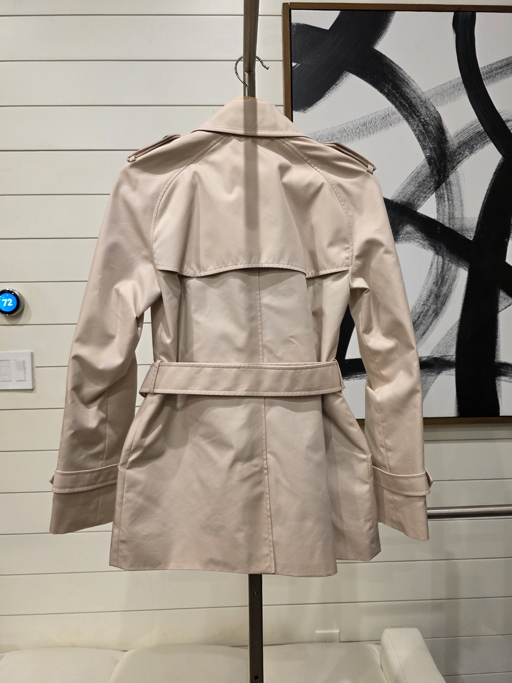 Classic Double-Breasted Trench Coat - Cream - Picture 10 of 12